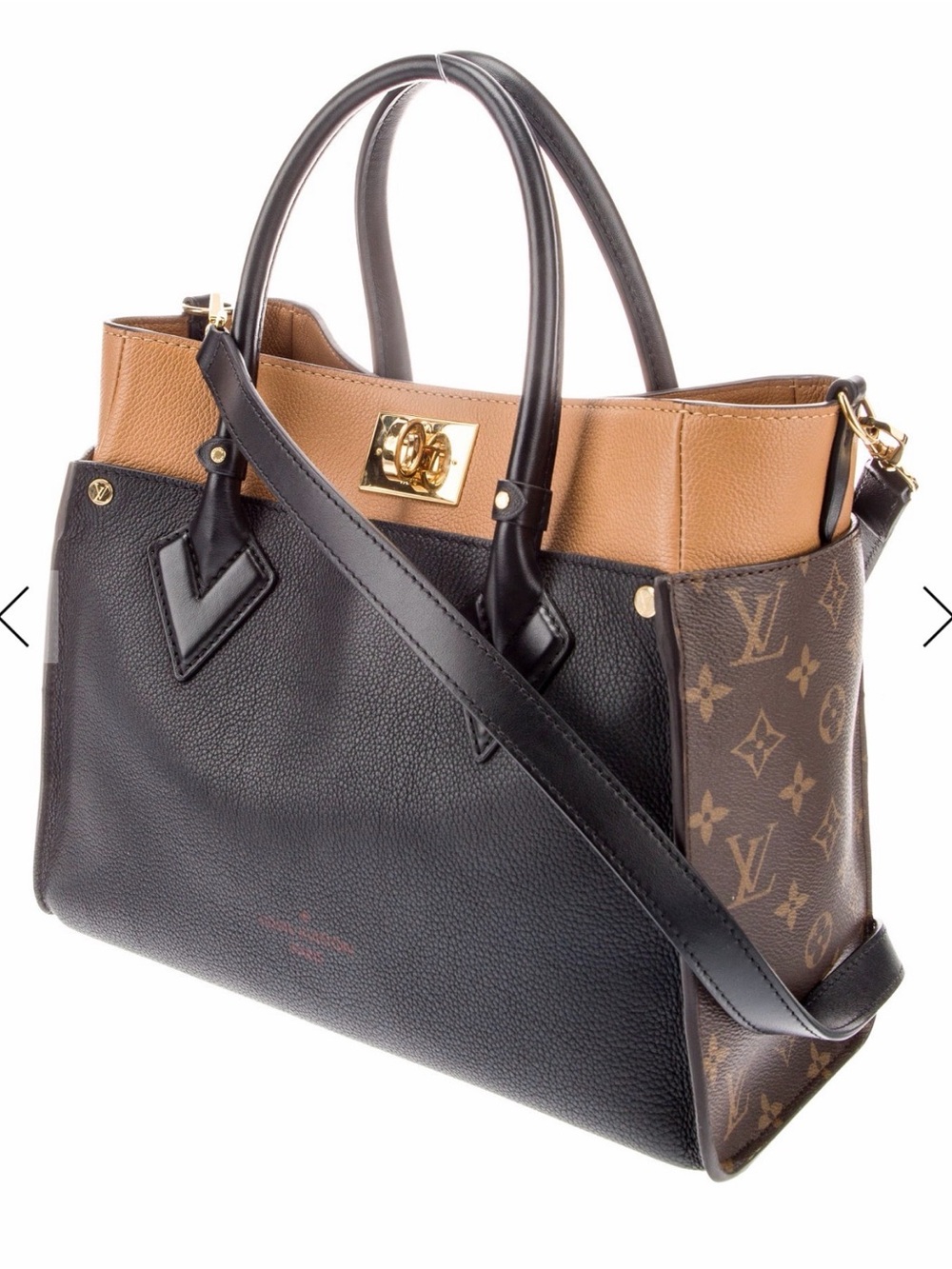 Louis Vuitton Black, Tan & Monogram On My Side MM